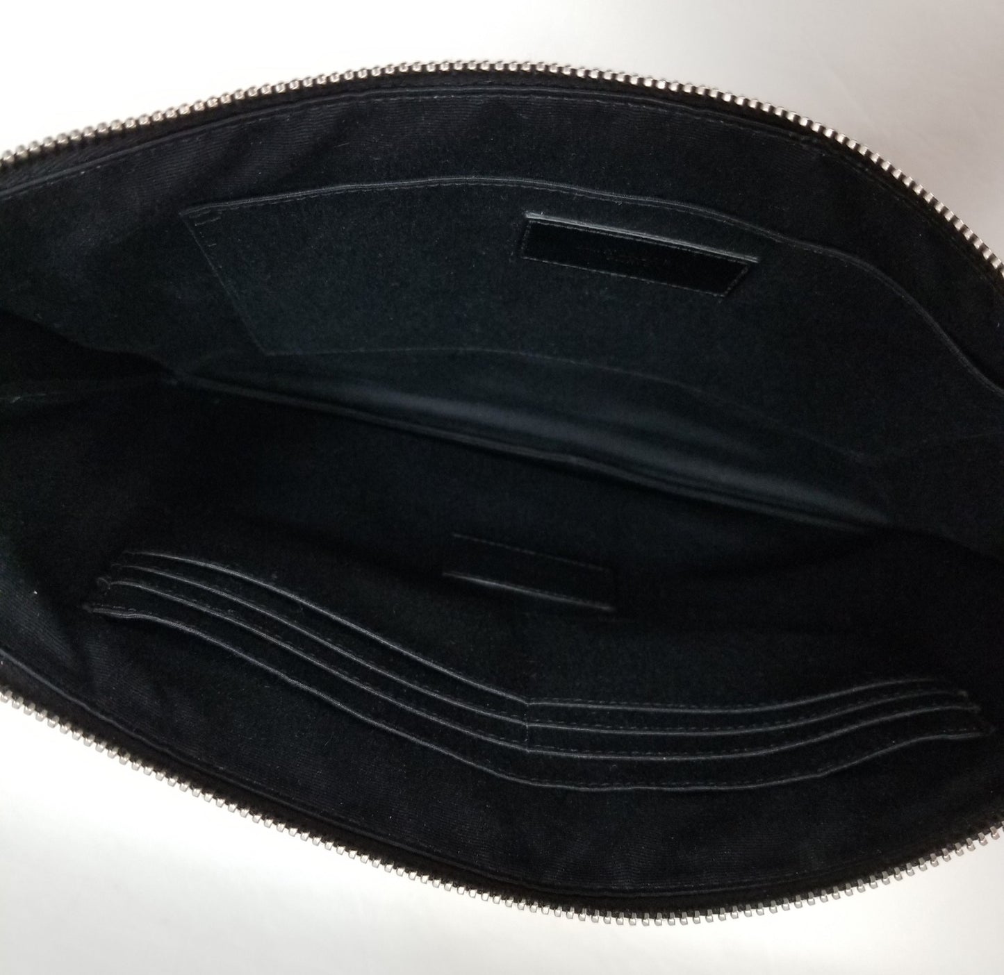 Authentic Saint Laurent Black Studded Leather Pouch