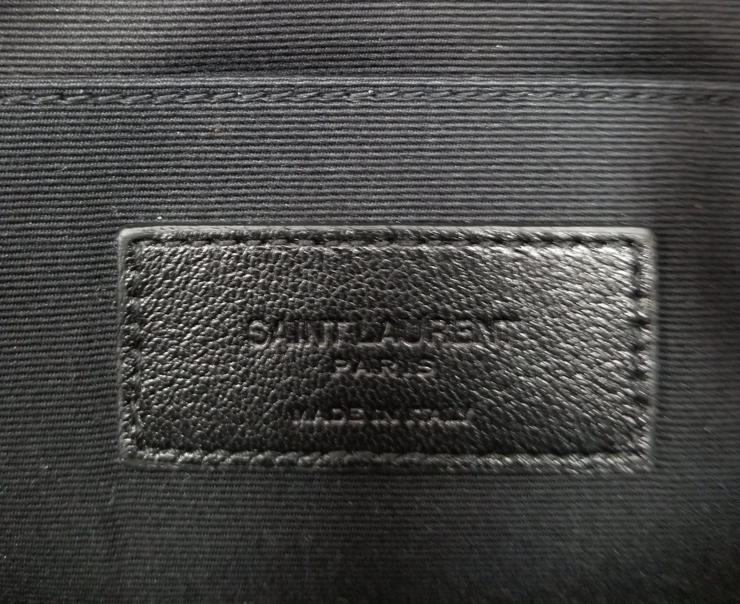 Authentic Saint Laurent Black Studded Leather Pouch