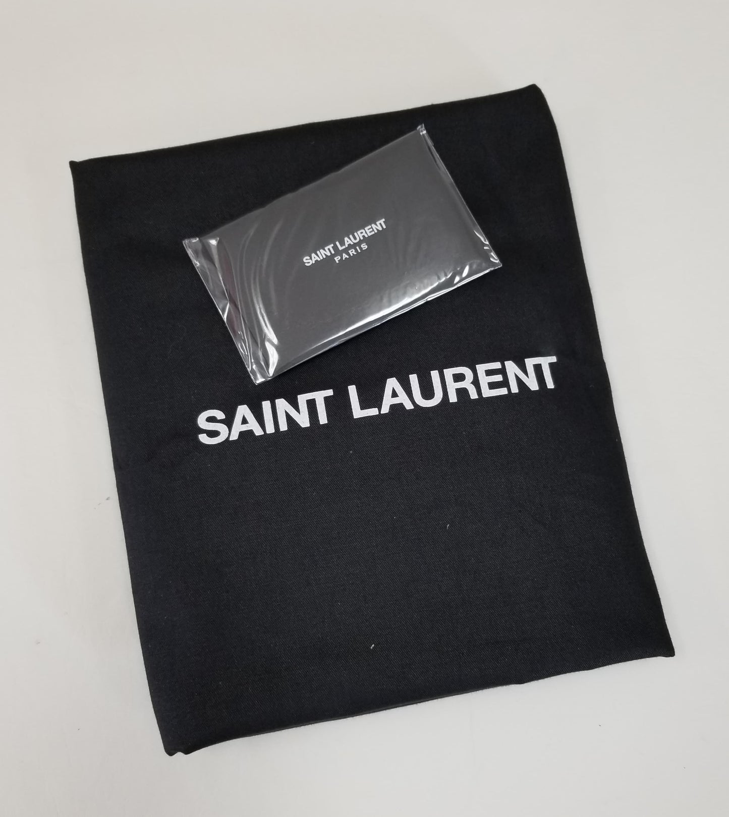 Authentic Saint Laurent Jade Shopper Tote And Pouch