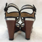 Authentic Michael Kors Canvas Wedge Sandals Women's size 39 / 8