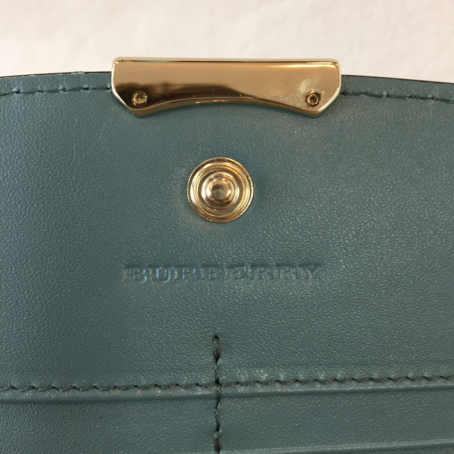 Authentic Burberry Celadon Blue Porter Continental Wallet