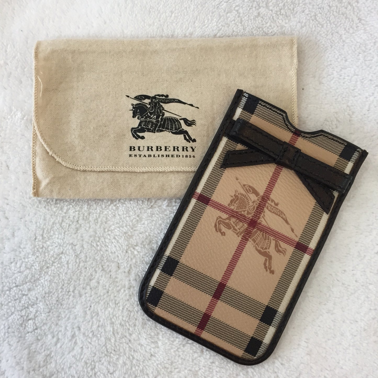 Authentic Burberry Horseferry Check Small Phone Pouch