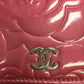 Authentic Chanel Rose Patent Camellia Wallet