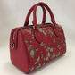 Authentic Gucci Red Arabesque Small Boston Bag