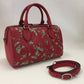 Authentic Gucci Red Arabesque Small Boston Bag