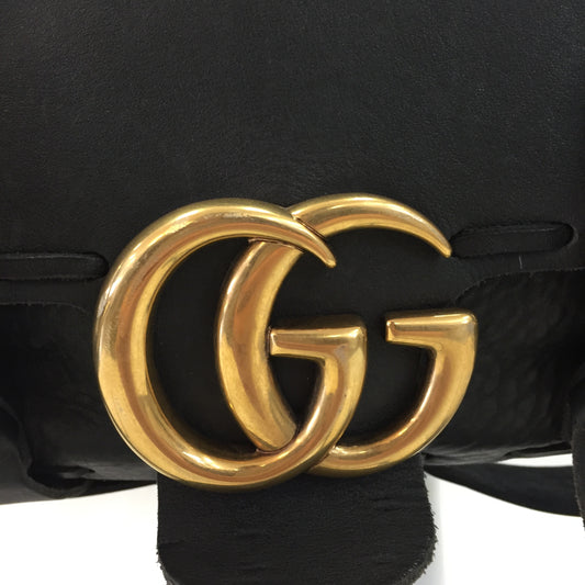 Authentic Gucci Black Marmont Laced Messenger Bag