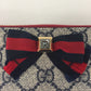 Gucci Navy Supreme Bow Zippy Wallet