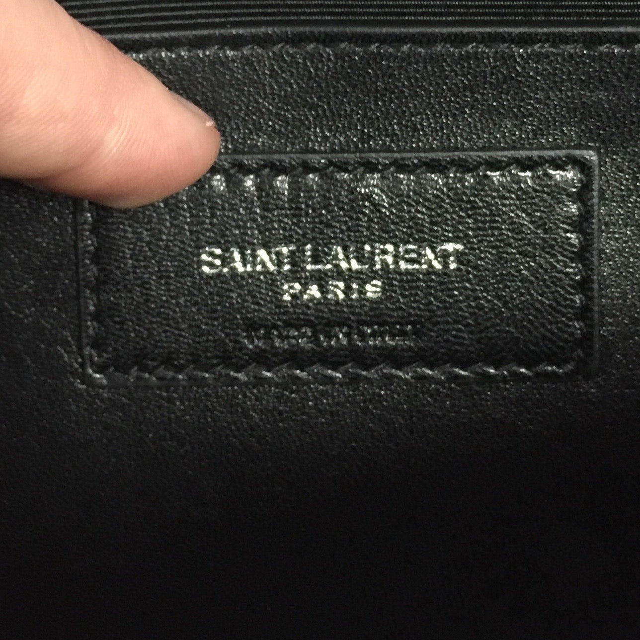 Authentic Saint Laurent Black Kate Clutch Silver HW