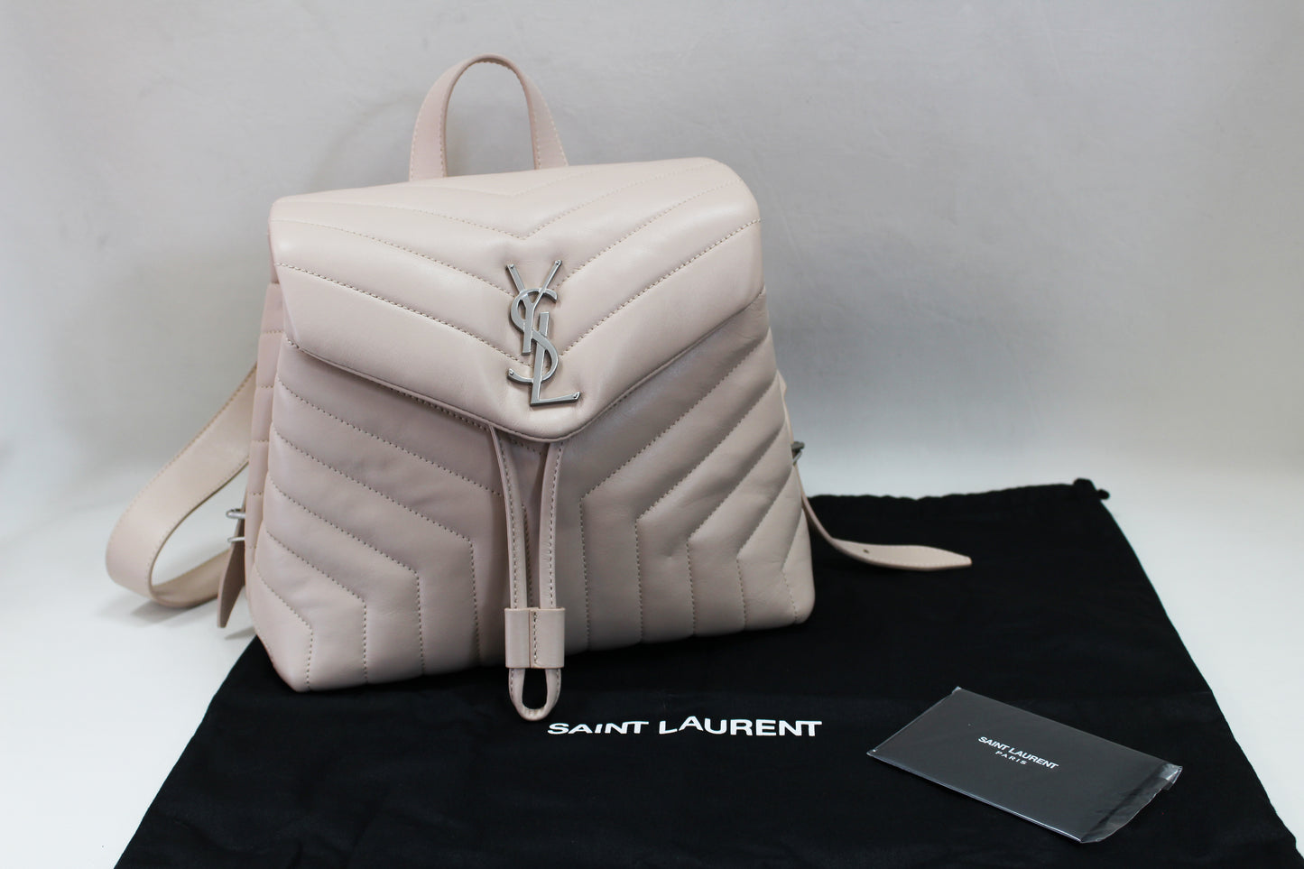 Authentic Saint Laurent Pink Smooth Leather LouLou Backpack