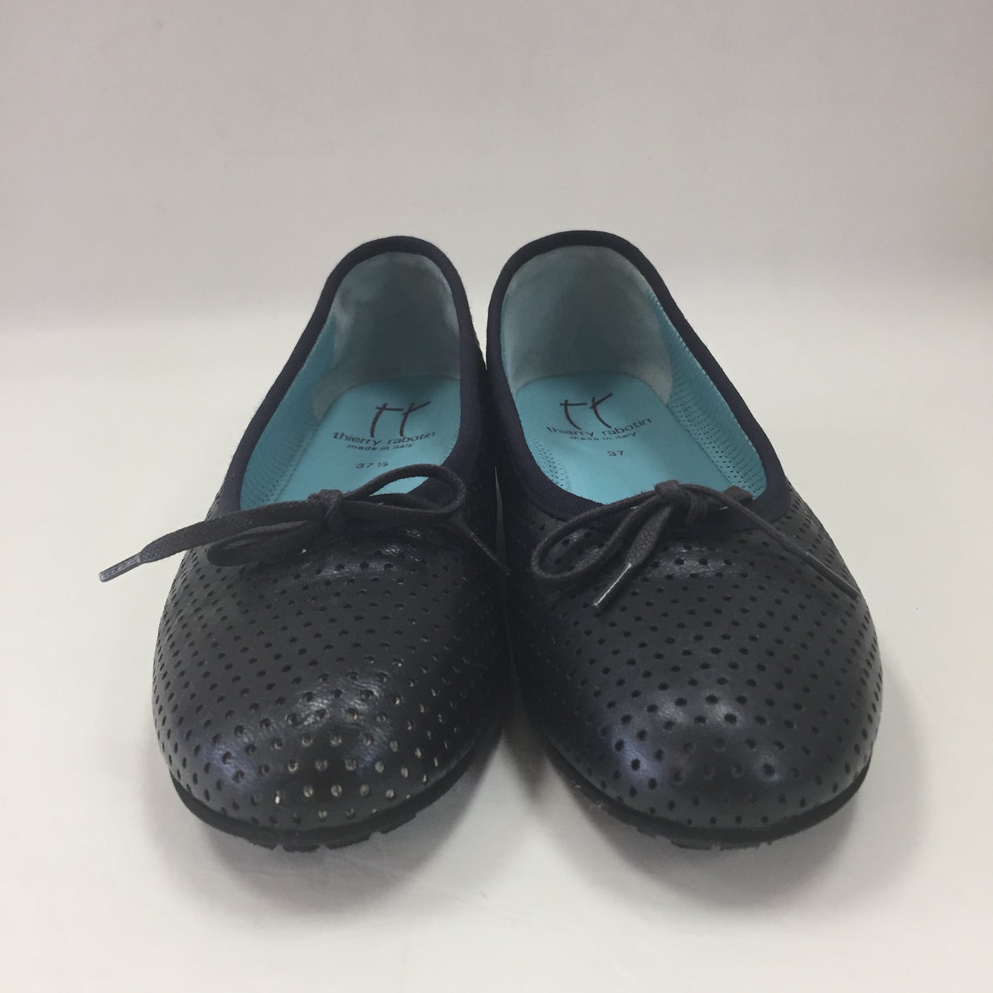 Authentic Thierry Rabotin Navy Perforated Flats Women's Size 37.5