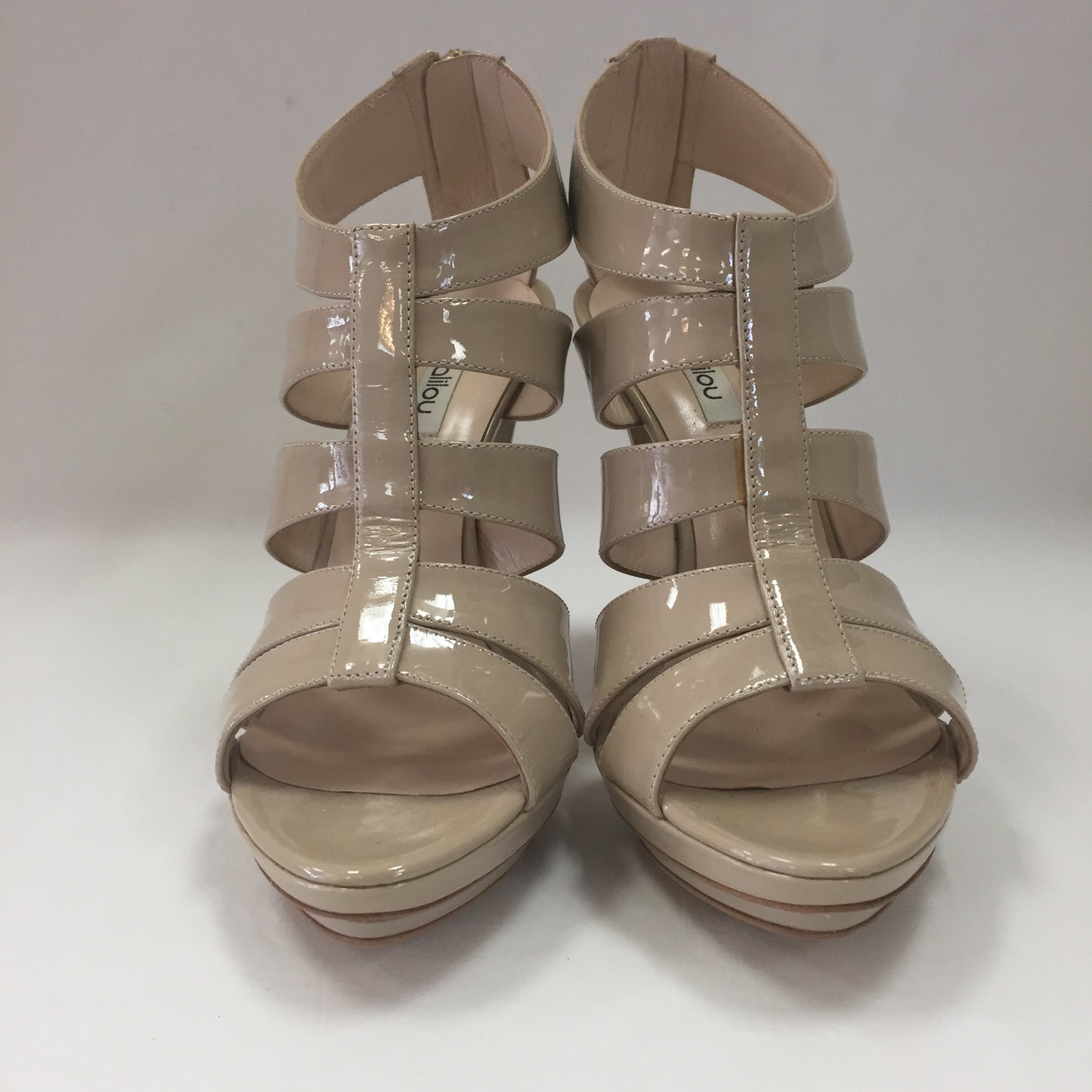 Authentic Nina Lilou Beige Patent Sandals Women's Size 40