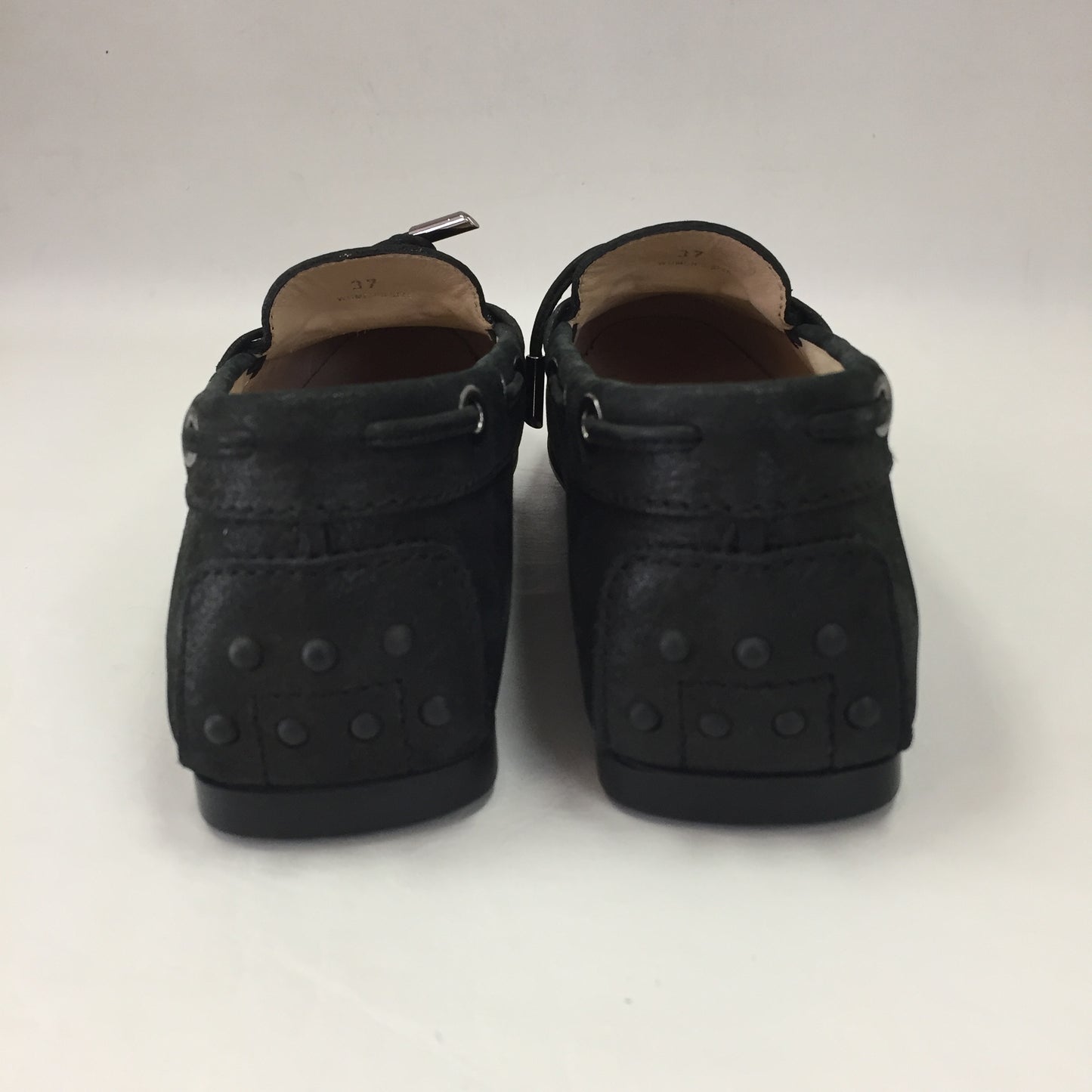 Authentic Tod's Black Electric Suede Driving Moccasins Women's Size 7