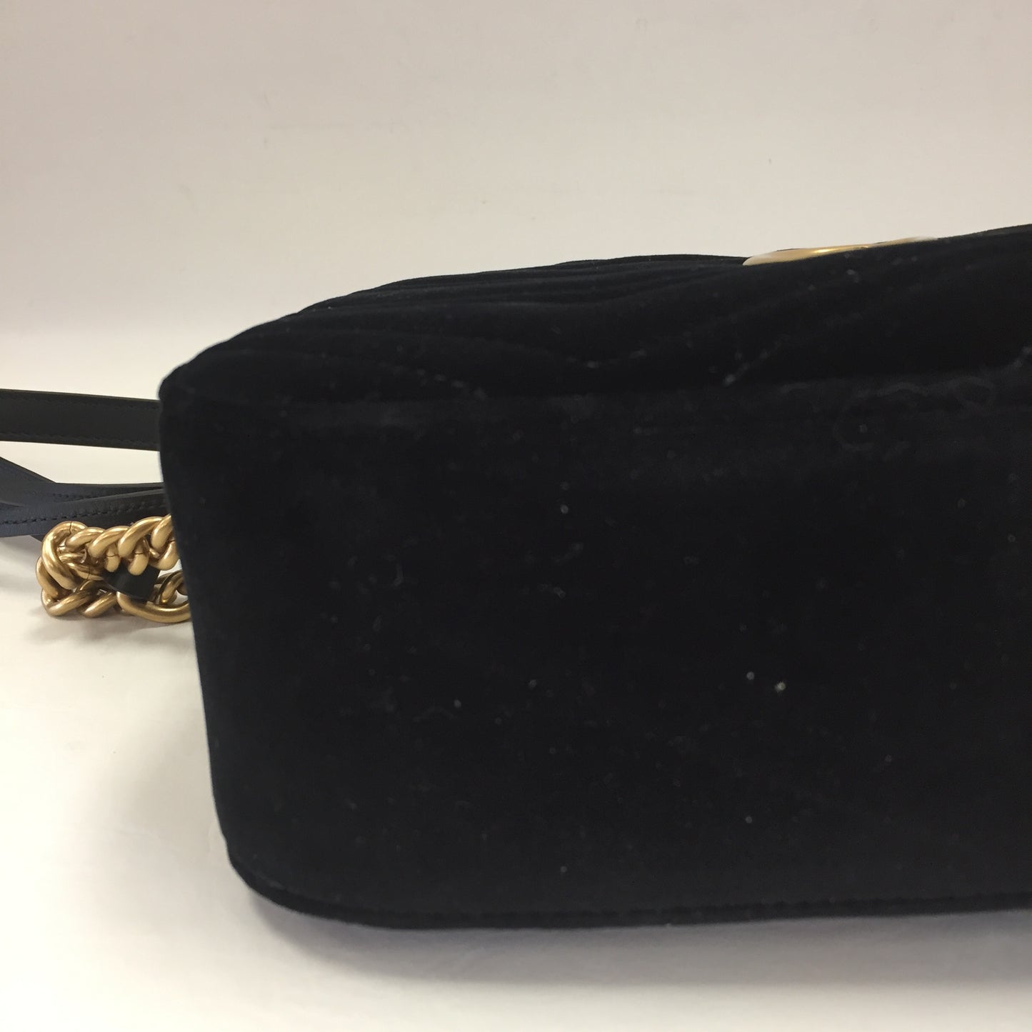 Gucci Black Small Marmont Velvet Camera Bag