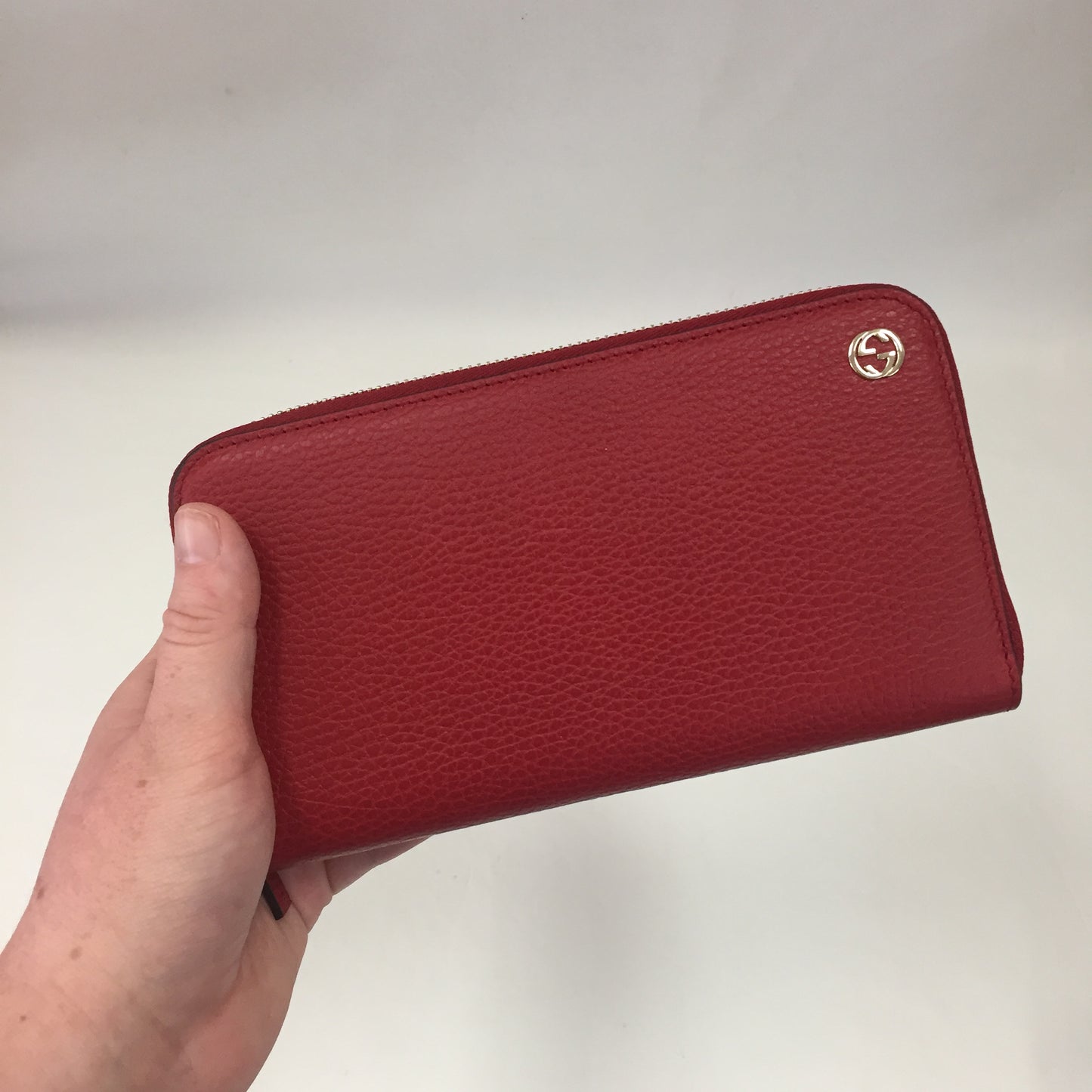 Authentic Gucci Red Soho Zip Wallet