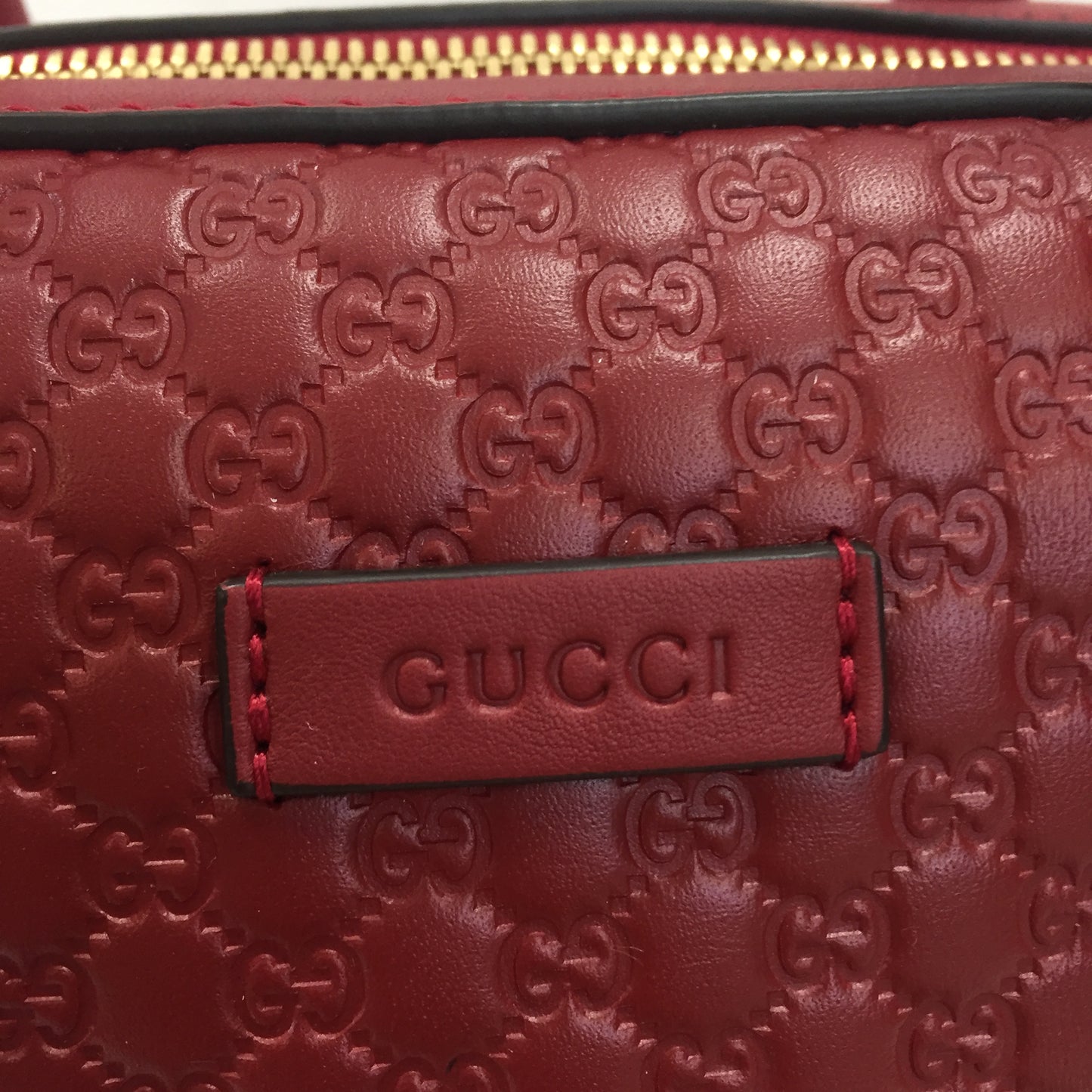 Gucci Red Guccissima Mini Boston Bag With Strap