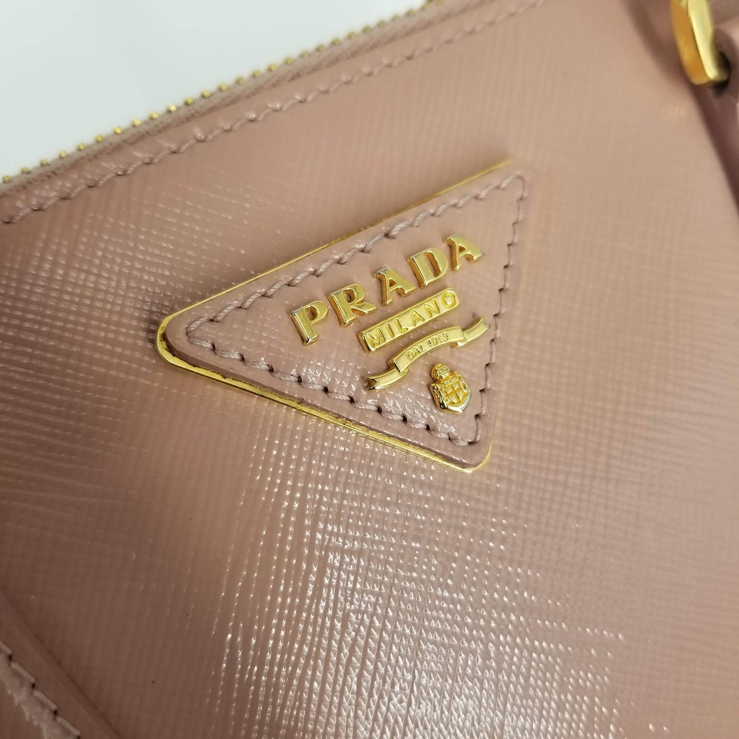 Authentic Prada Small Powder Pink Lux Double Zip Bag