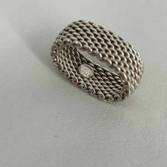 Authentic Tiffany Somerset Chain Mesh Ring