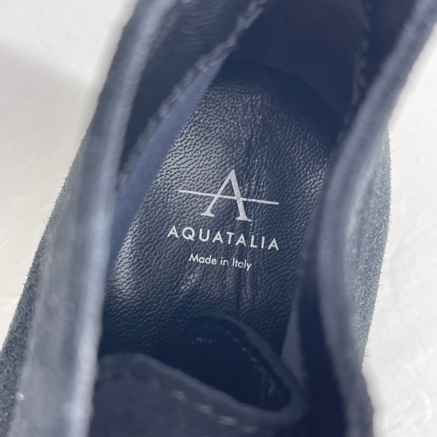 Authentic Aquatalia Black Suede Platform Lace-ups Sz 7.5
