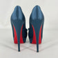 Authentic Christian Louboutin Satin Teal Madame Butterfly 150
