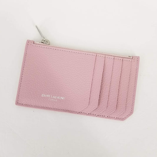 Authentic Saint Laurent Pink Zip Card Holder