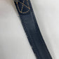 Authentic Christian Dior Blue Demin Logo Belt