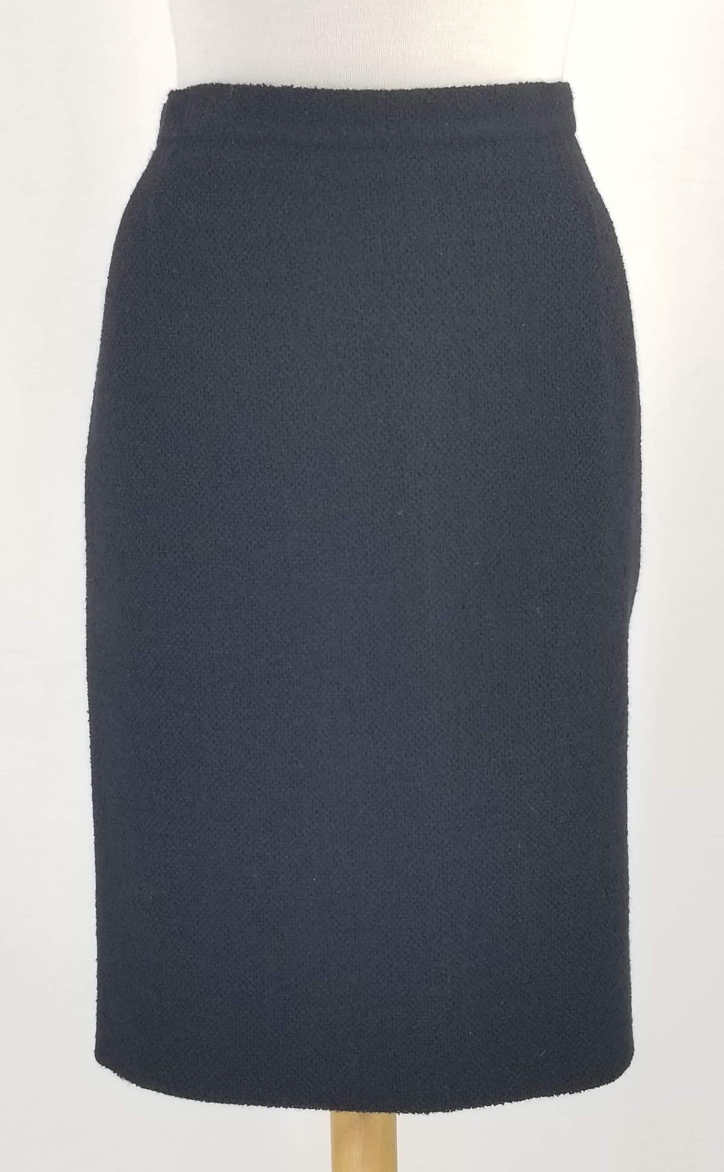 Authentic Rena Lange Black Wool Skirt Suit Sz 14