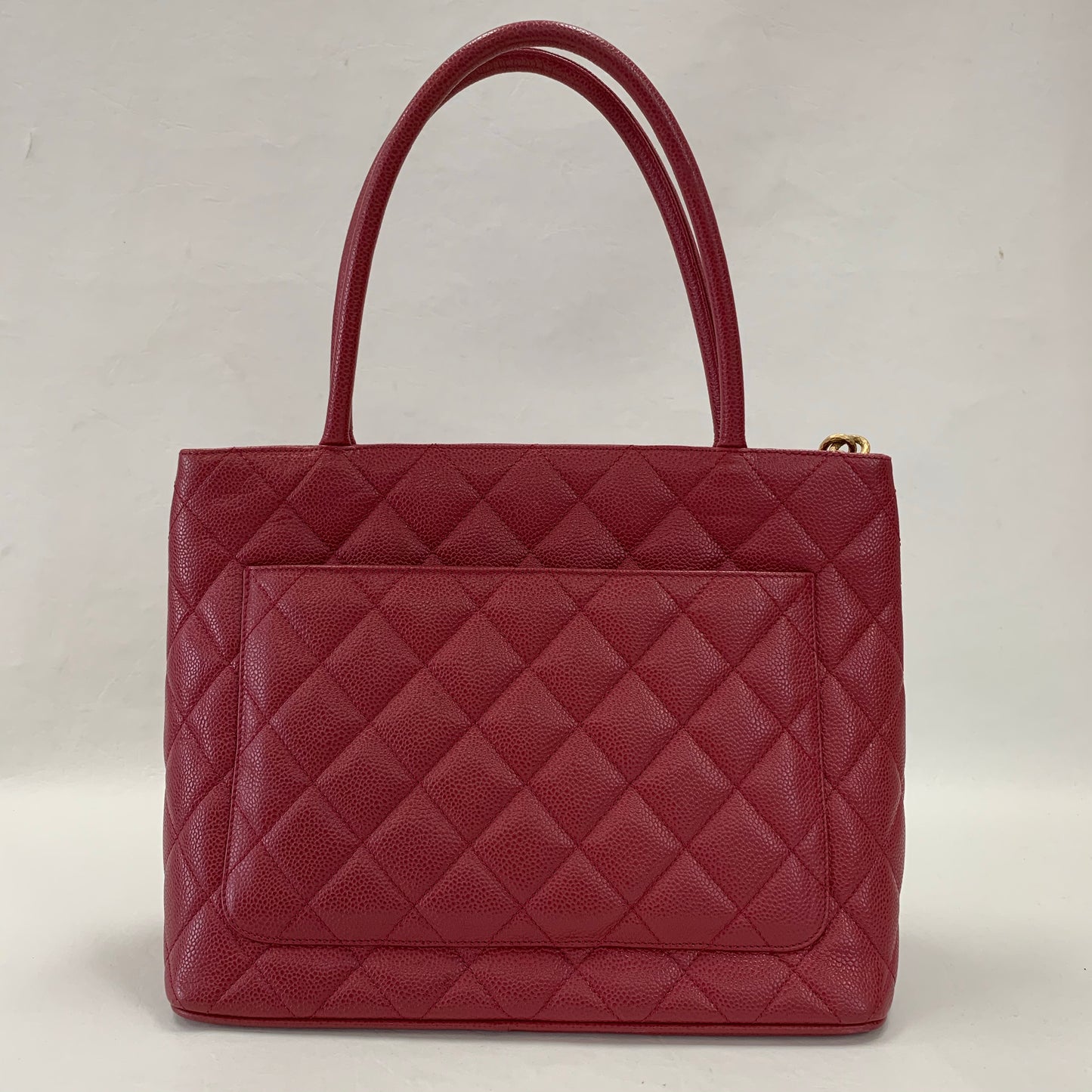 Authentic Chanel Cranberry Medallion Tote