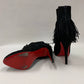Authentic Christian Louboutin Black Suede Rom Fringe Boots