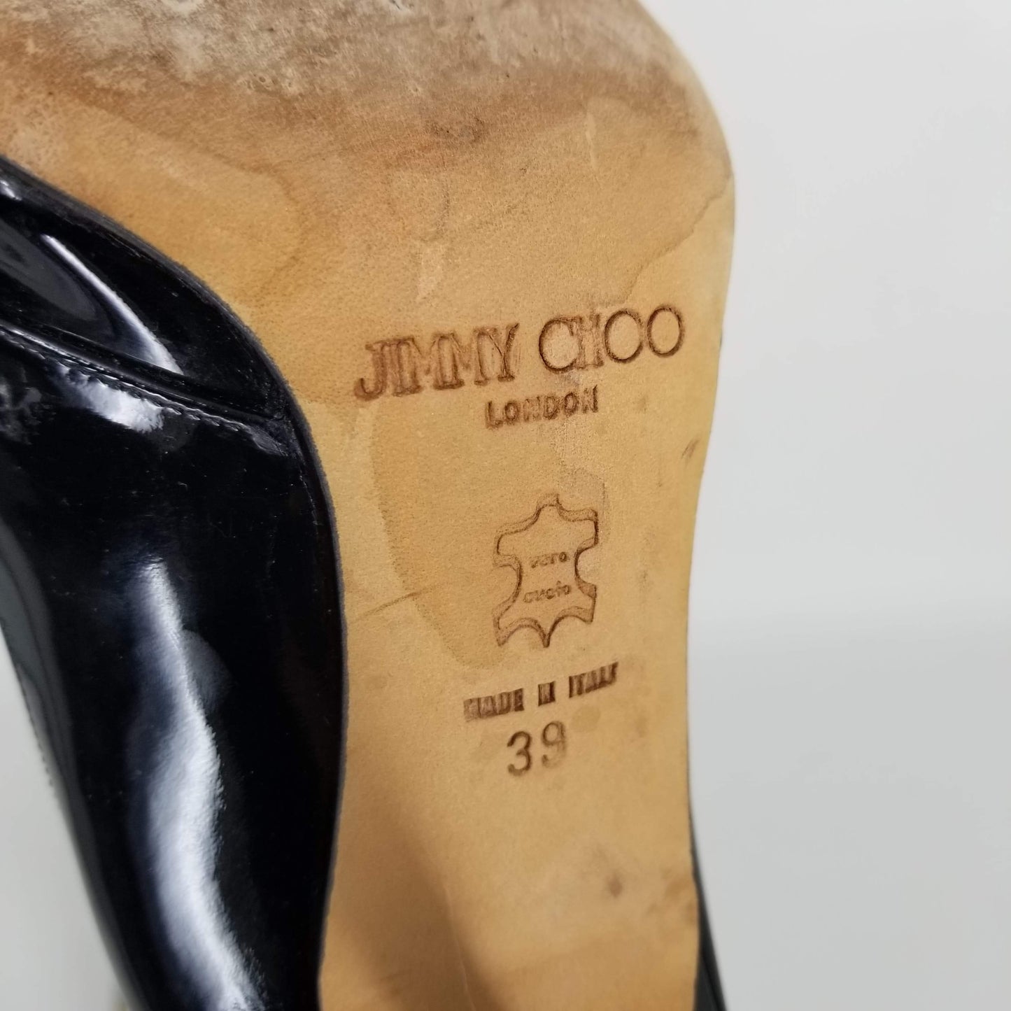 Authentic Jimmy Choo Black Patent Pumps Women's 39 / 8.5