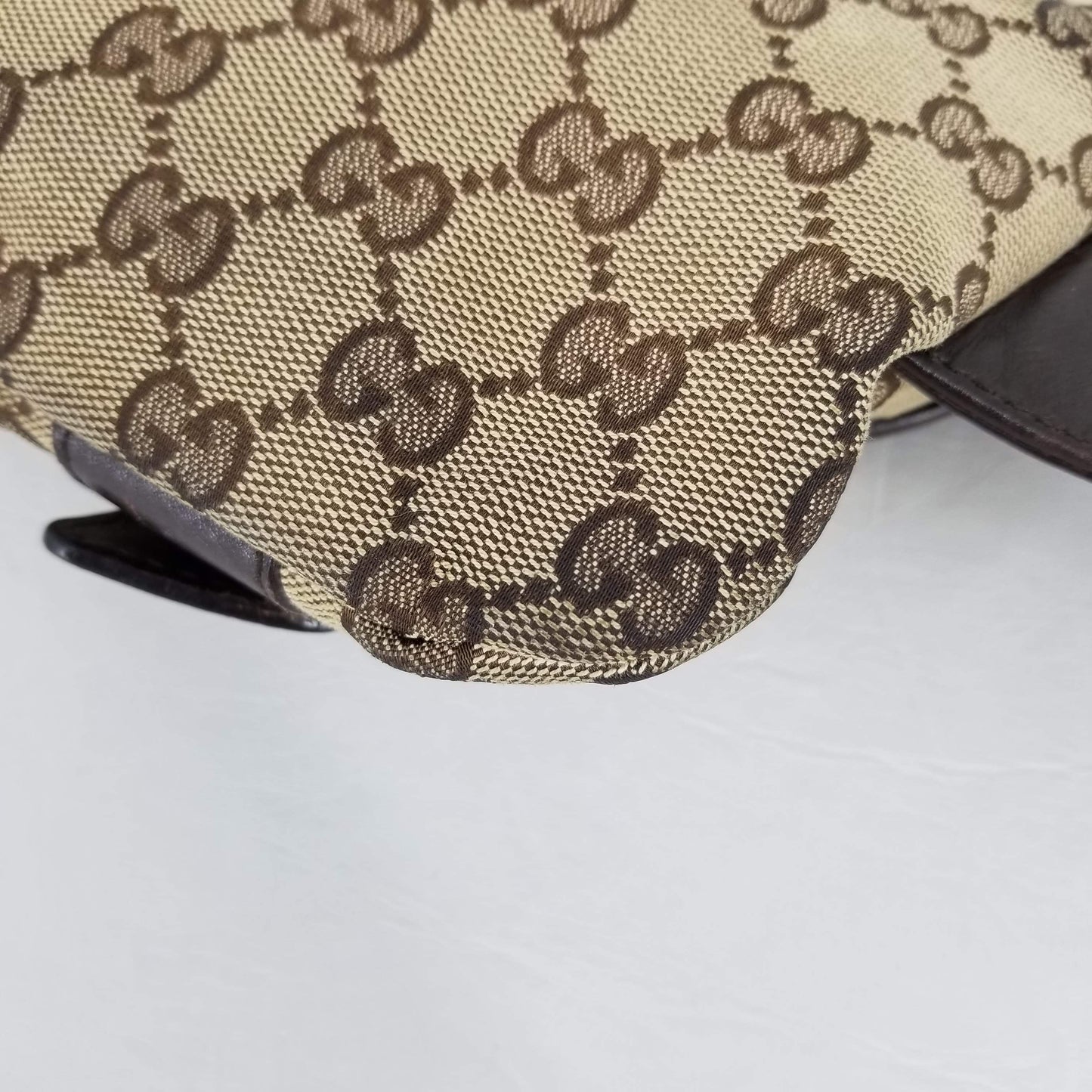 Authentic Gucci Brown Canvas Bum Bag