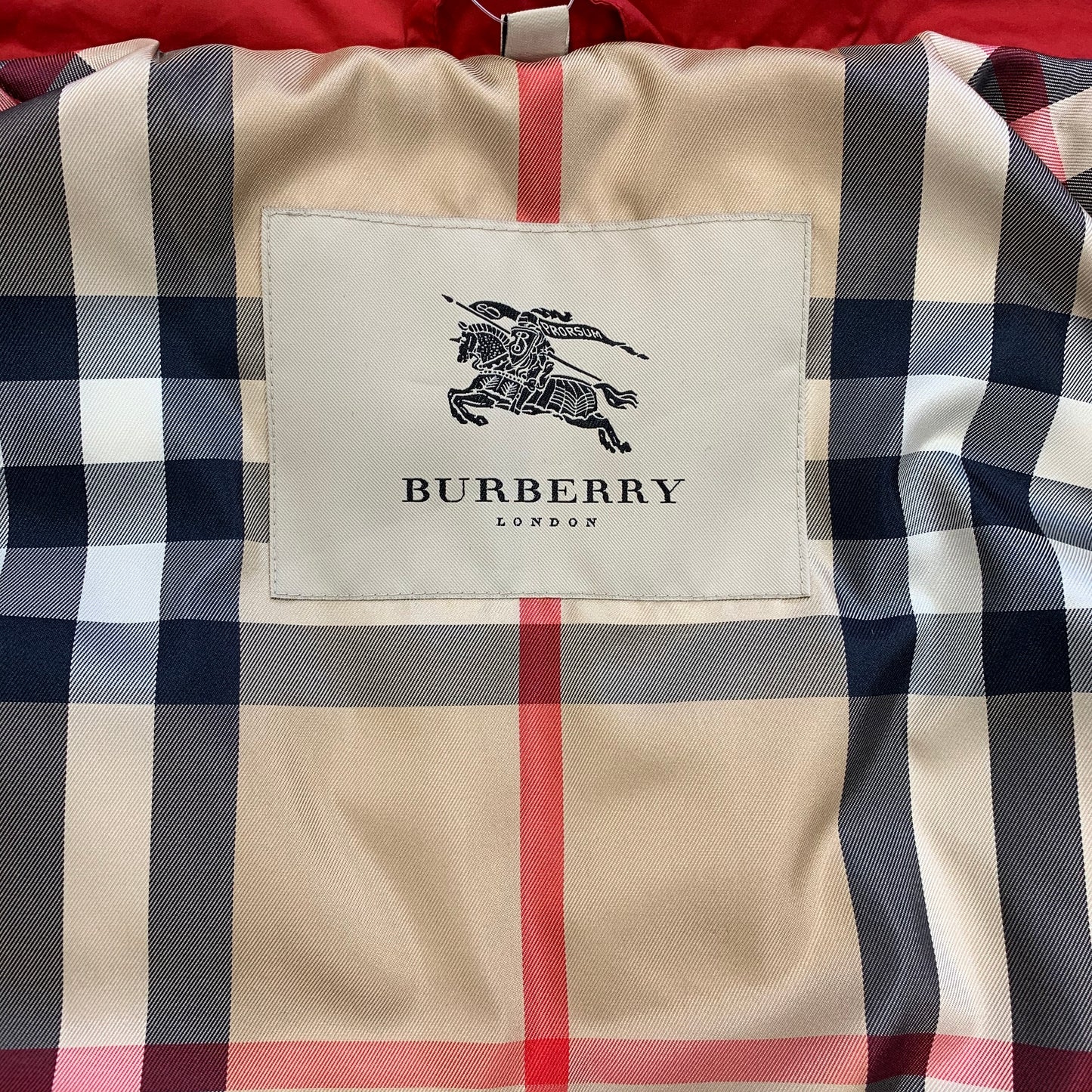 Authentic Burberry Red Down Filled Vest Sz S