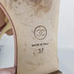 Authentic Chanel Pink Camellia Logo Sandals Sz 37