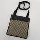 Authentic Gucci Brown Leather/Canvas Cross Body Pouch