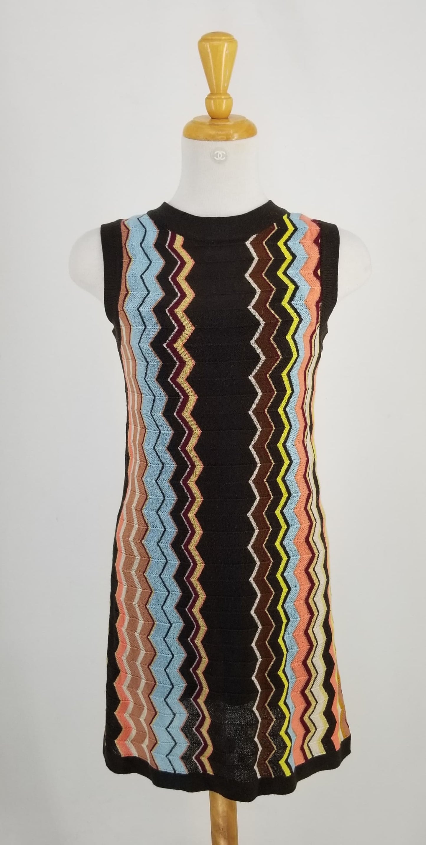 Authentic Missoni Multicolour Chevron Sleeveless Dress Sz XS