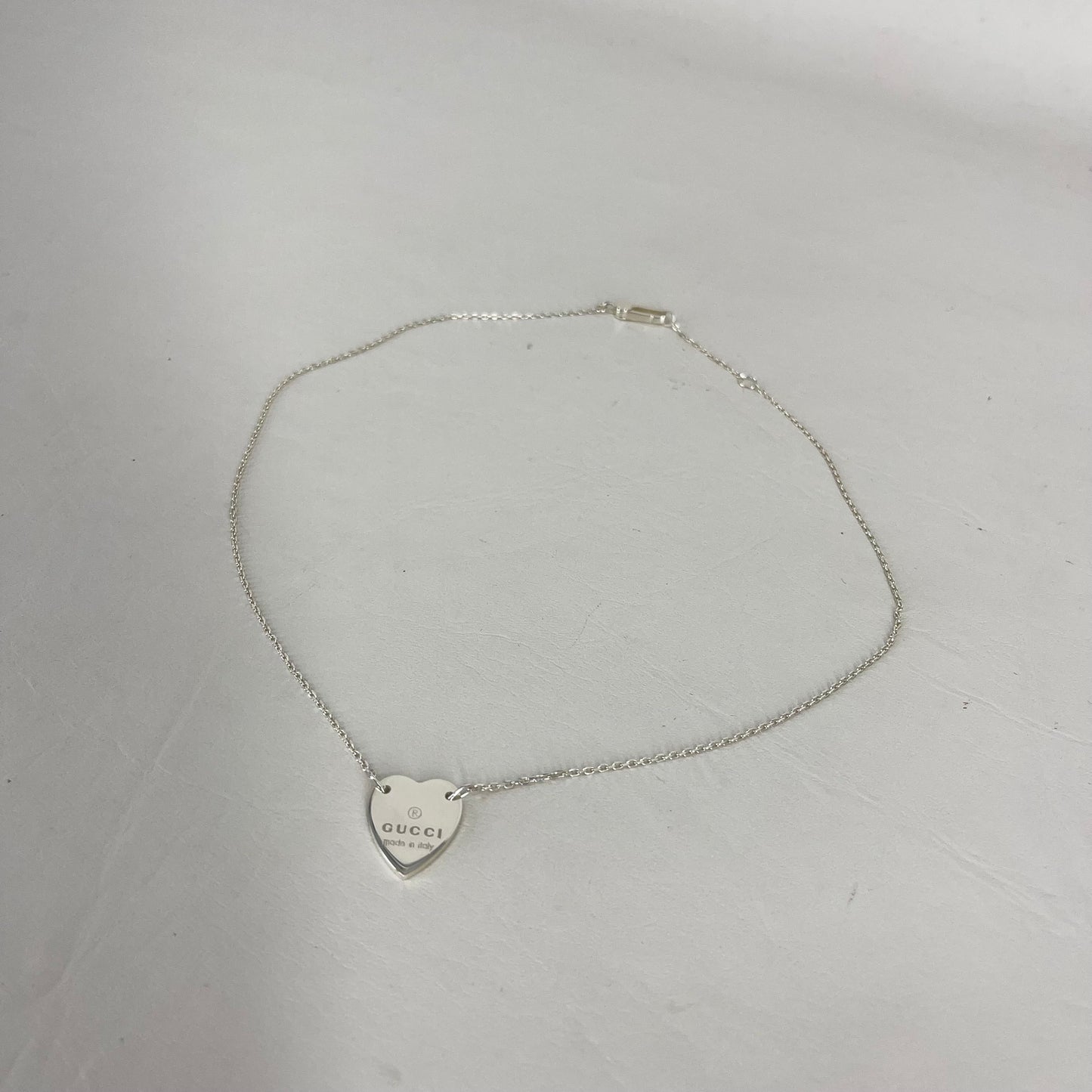 Authentic Gucci Silver Heart Necklace