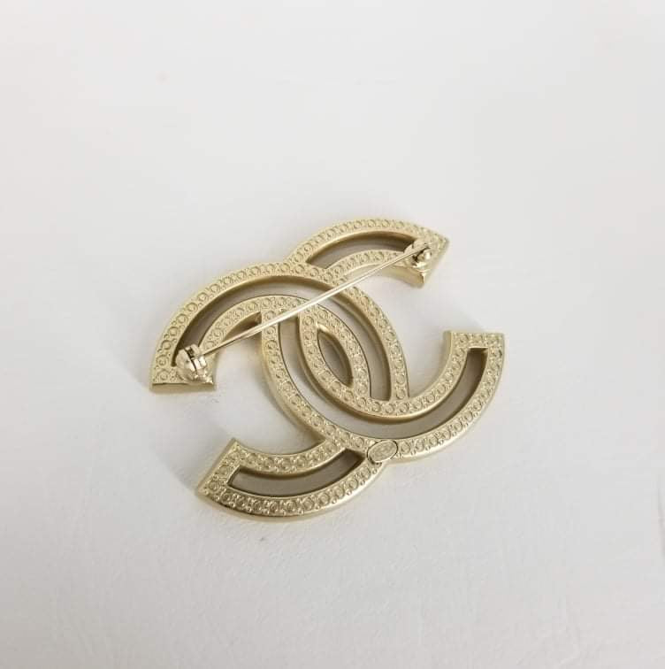 Authentic Chanel Gold Crystal Brooch A 19