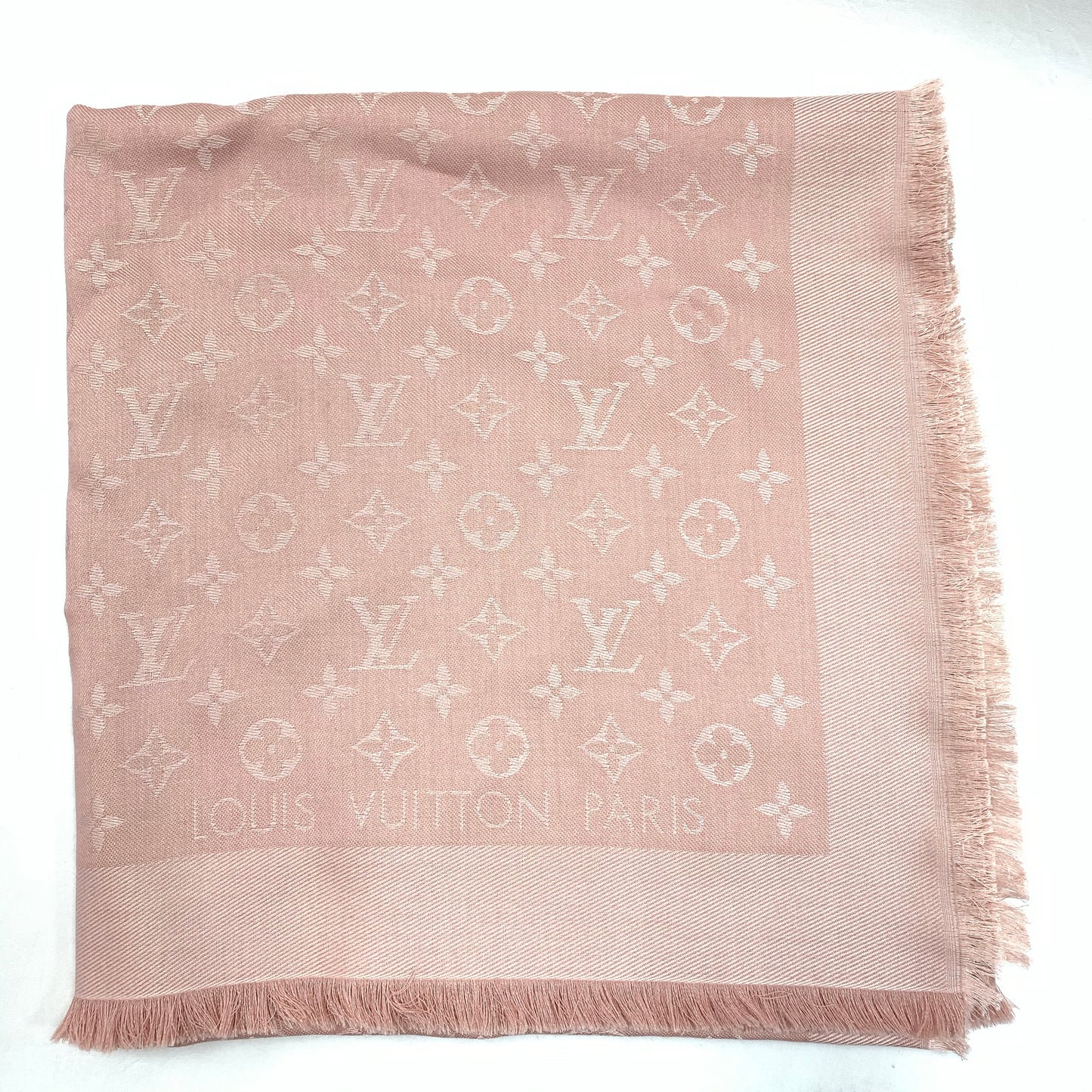 Authentic Louis Vuitton Silk/Wool Shawl Natural