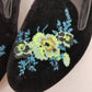 Authentic Christopher Kane Embroidered Black Velvet Slippers