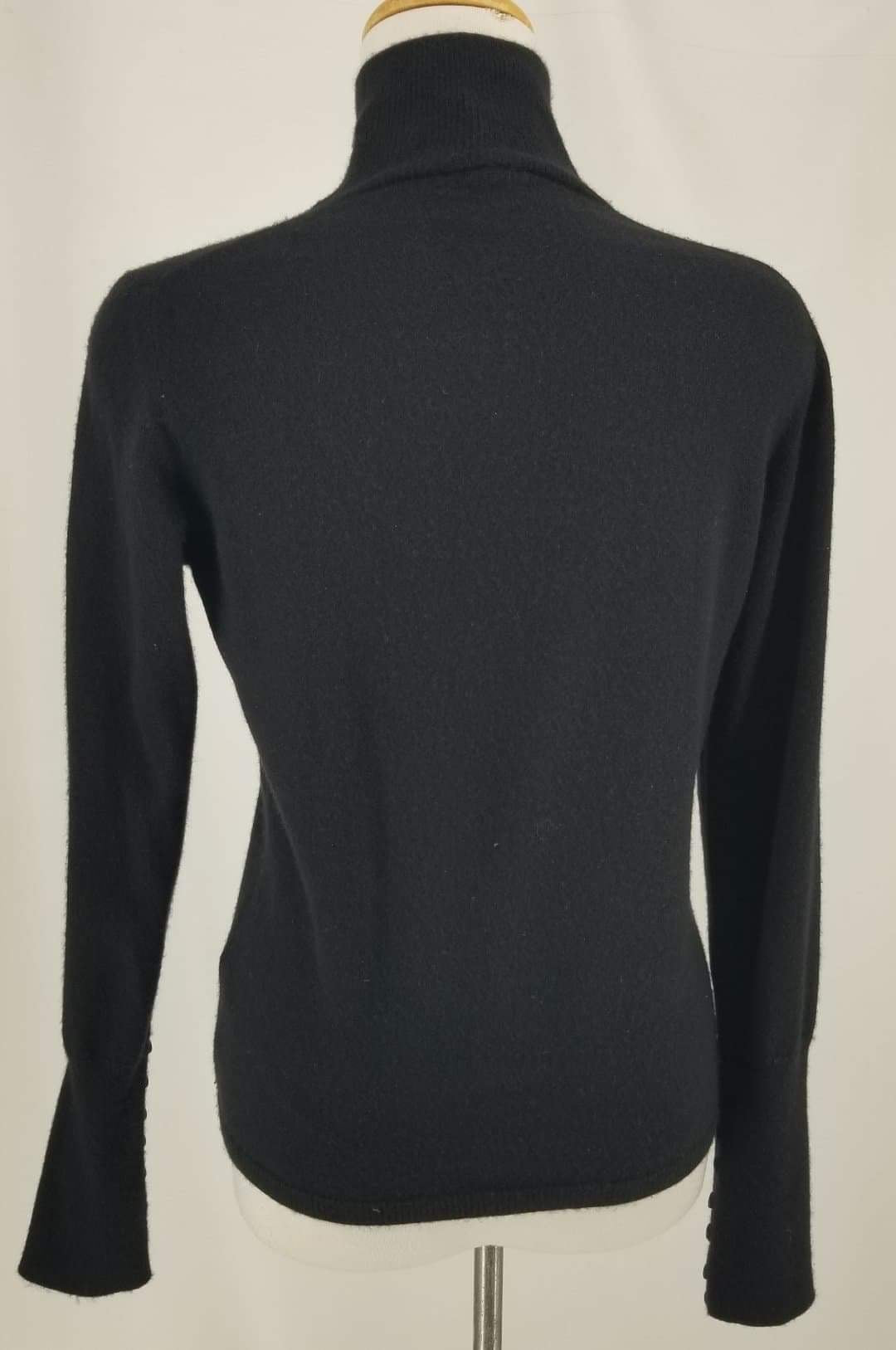 Authentic Burberry Black Cashmere Pullover Sweater Sz M