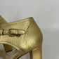 Authentic Chanel Gold Chain Block Heel Sandals