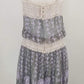 Authentic Chanel Lavendar/Grey/Pink Tweed & Lace 2 Piece Dress and Jacket Sz 38