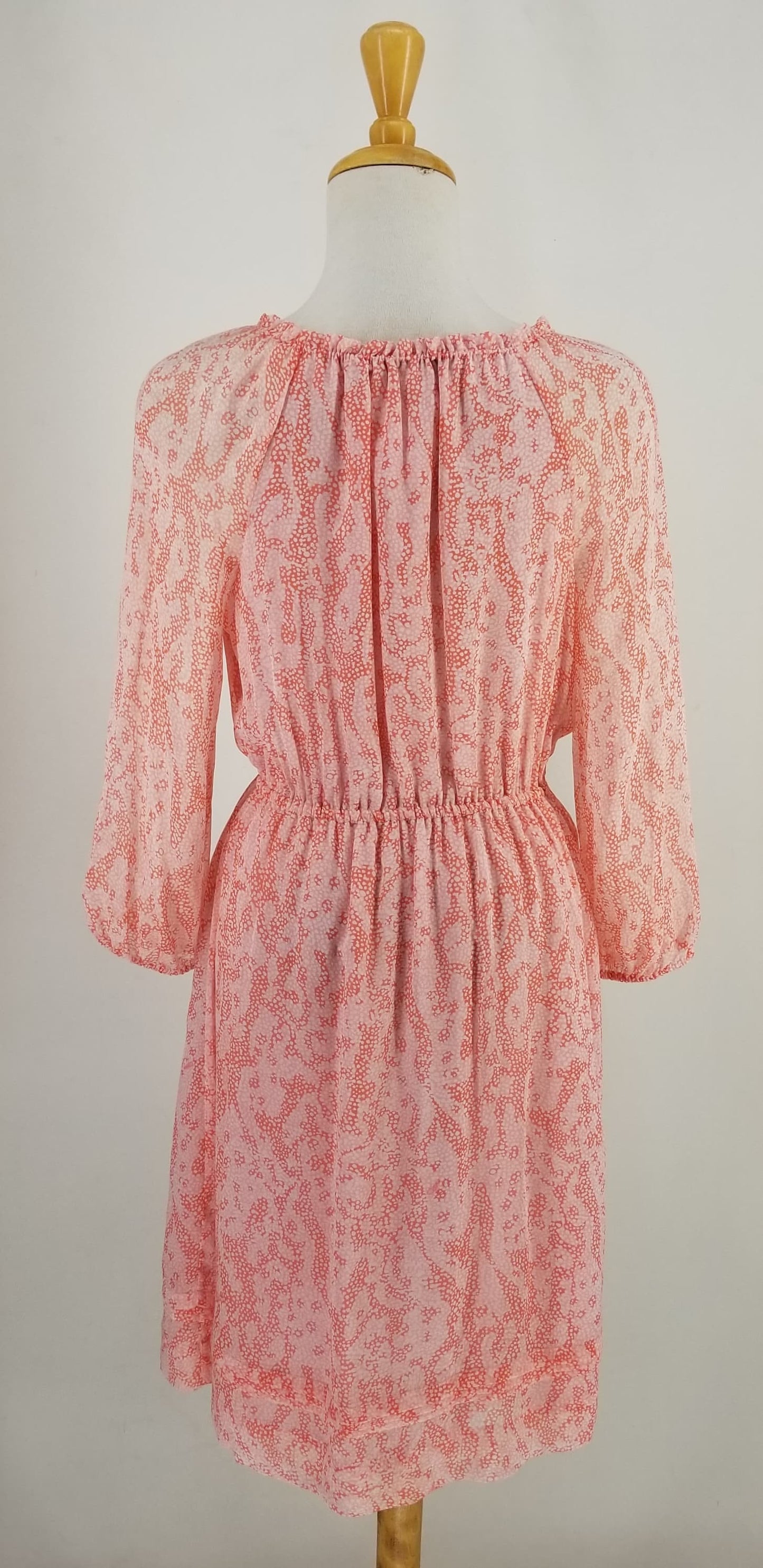 Authentic Diane Von Furstenberg Pink Pattern Long Sleeve Dress Sz XS