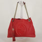 Authentic Gucci Red Medium Leather Soho Chain Tote