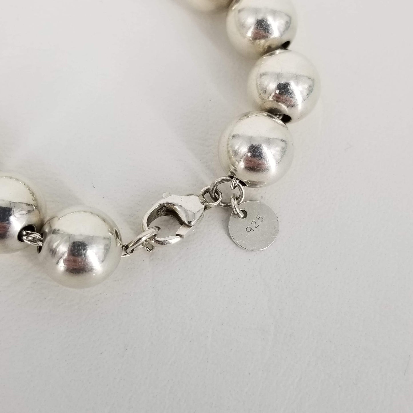 Authentic Tiffany 10mm Silver Bead Bracelet