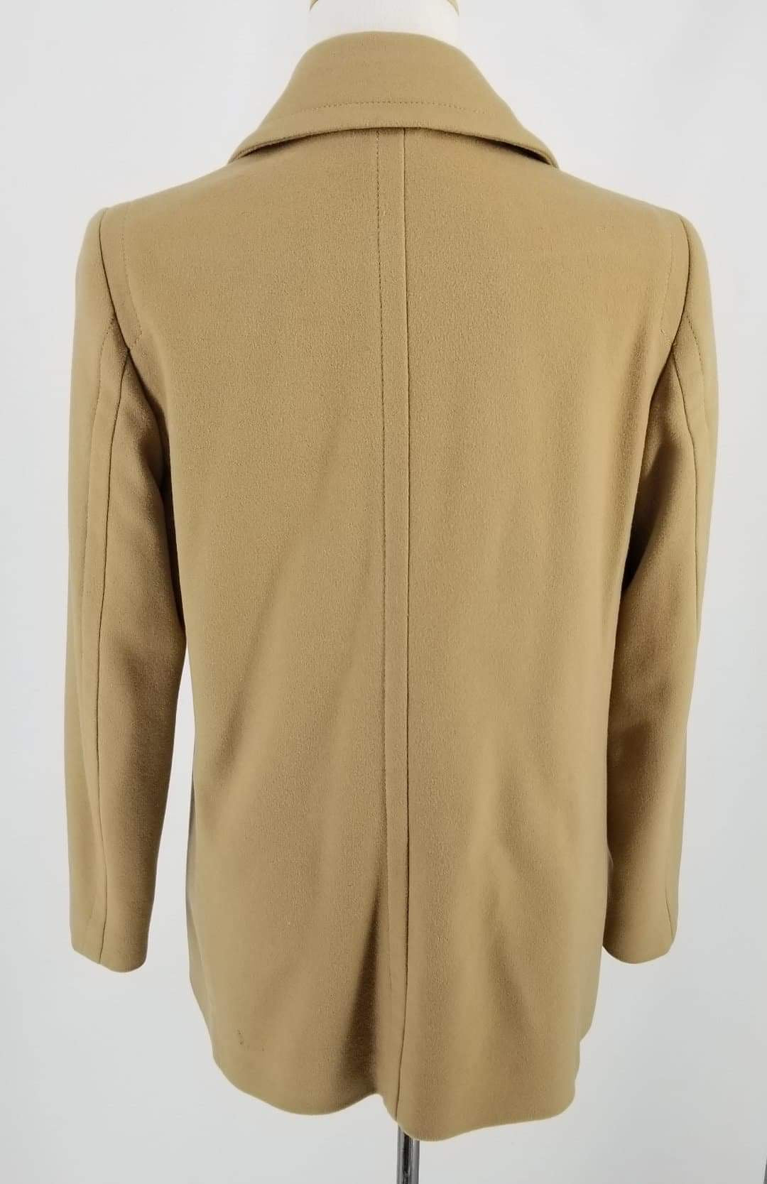 Authentic Burberry Camel Wool Cashmere Peacoat Sz S