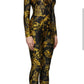 Authentic Versace Jeans Couture Black & Gold Regalia Baroque Body Suit Sz S