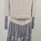 Authentic Chanel Lavendar/Grey/Pink Tweed & Lace 2 Piece Dress and Jacket Sz 38