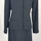 Authentic Chanel Black Wool 01P Skirt Suit Sz 42
