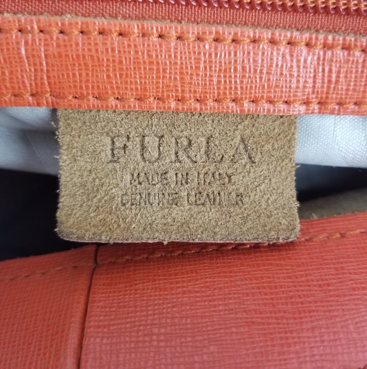Authentic Furla Orange Leather Tote