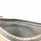 Authentic Saint Laurent Black Leather Zip Card Holder - Fuchsia Foil